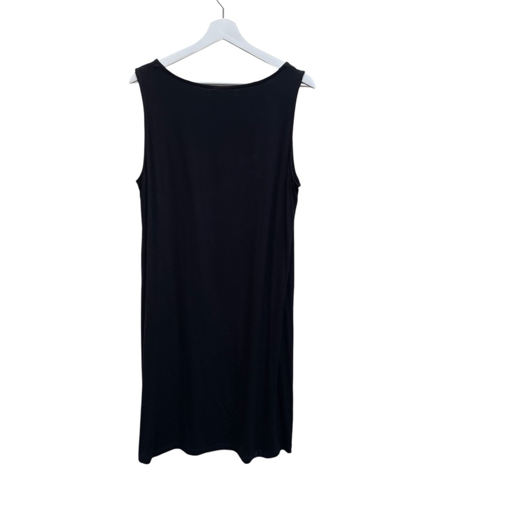 NWT! Eileen Fisher Black Ballet Neck Shift Dress Size Large Black - Picture 5 of 9